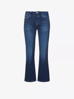Frame Denim Le Crop Mini Boot in Terre Mid-Rise Stretch Denim Ankle Blue